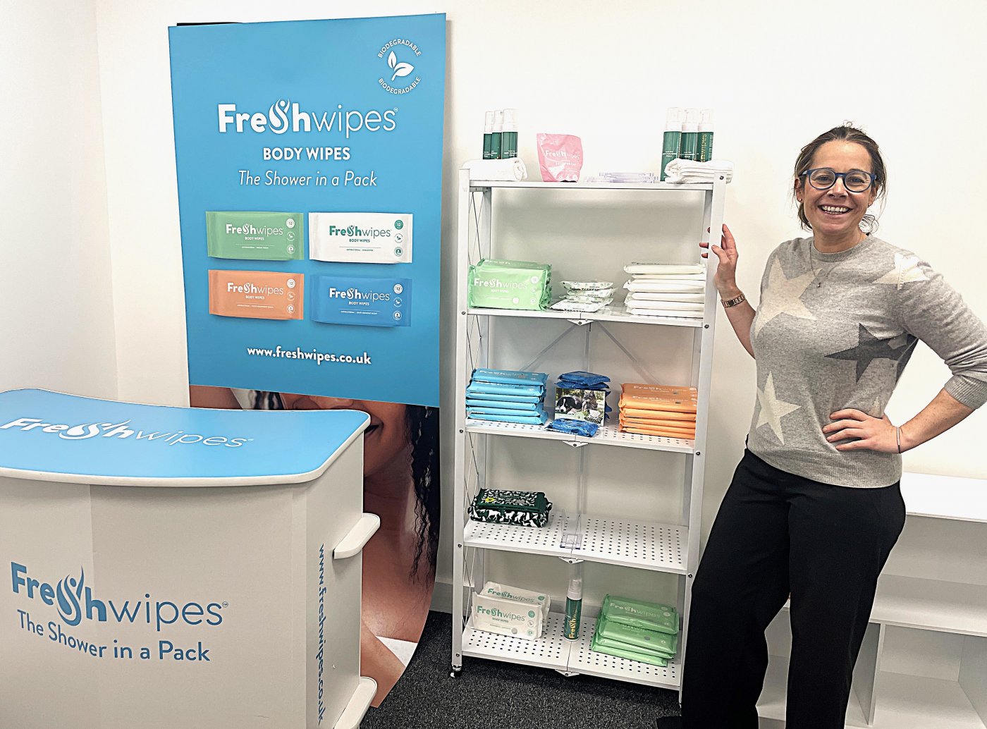 FreshWipes image of the hygiene products they provide