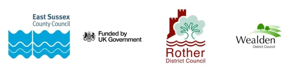 Partner logos for the Rother and Wealden Rural Business Grants programme